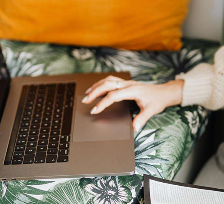 Professional woman working on a laptop