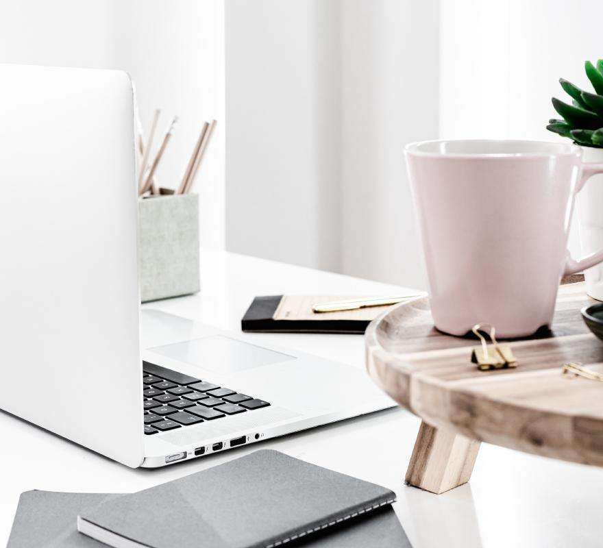 Creative space with laptop