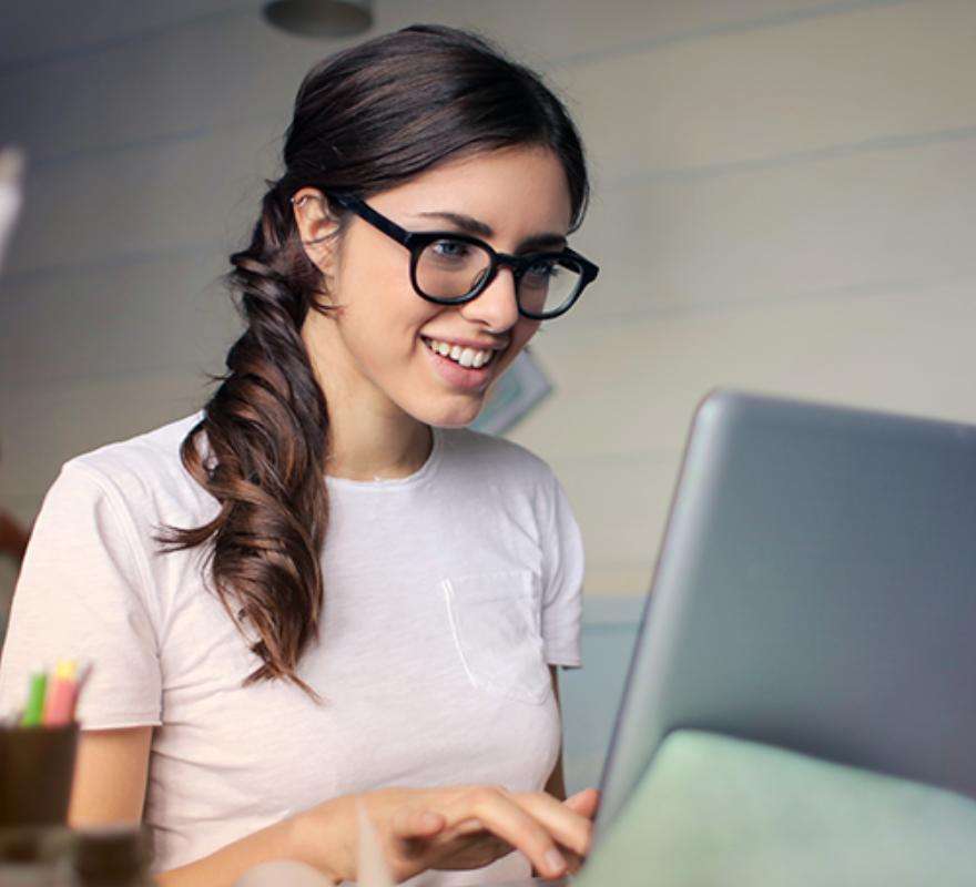 Girl working on laptop